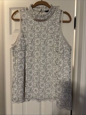 torrid White Lace Sleeveless Mock Neck Camisole